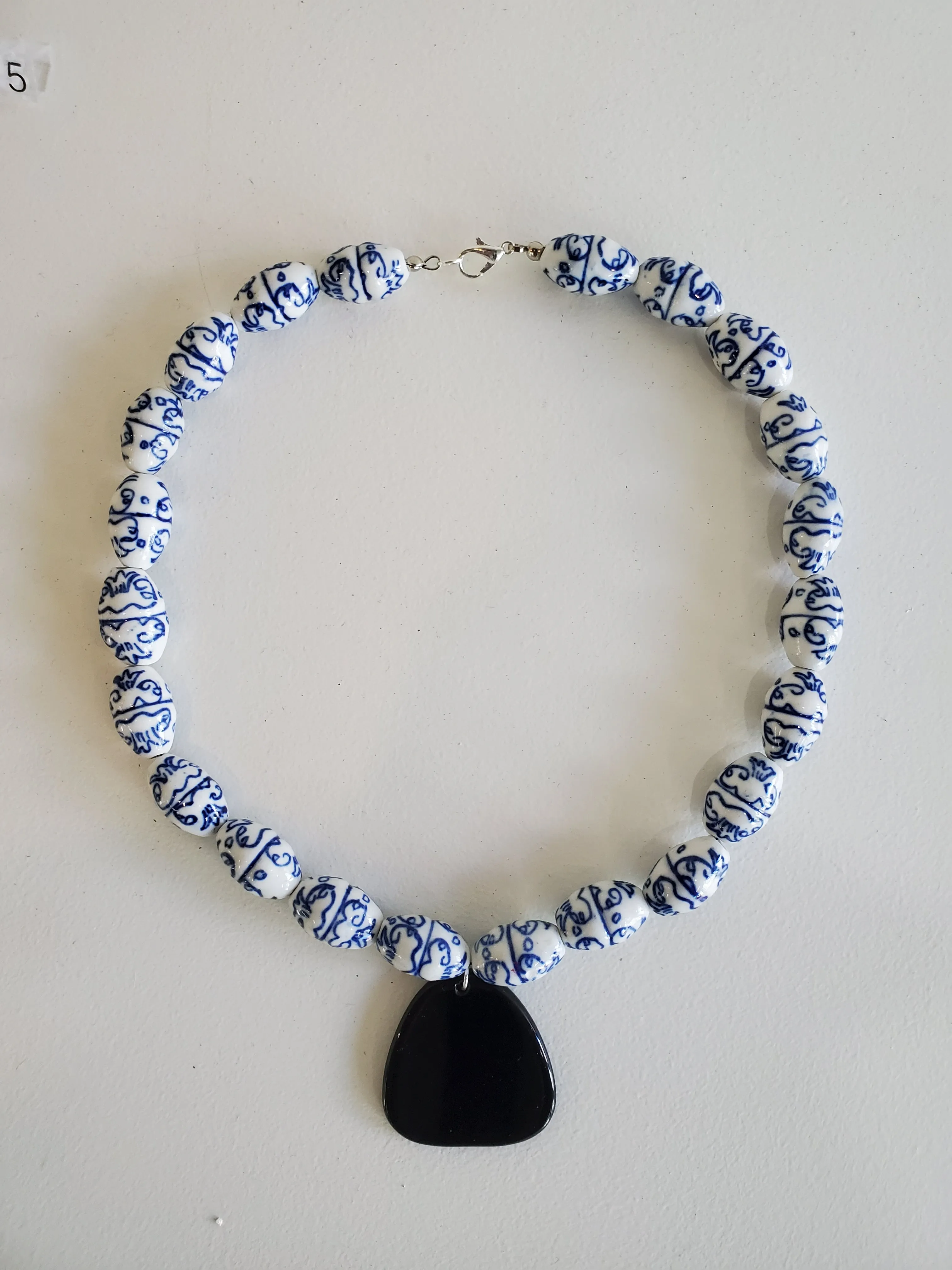 Ceramic and Obsidian choker