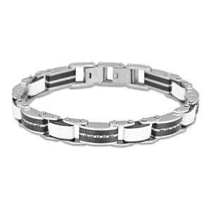 Ceramic and stainless steel 7mm 20cm adjustable bracelet