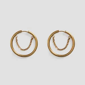 Chain 18k Gold Hoop Earrings