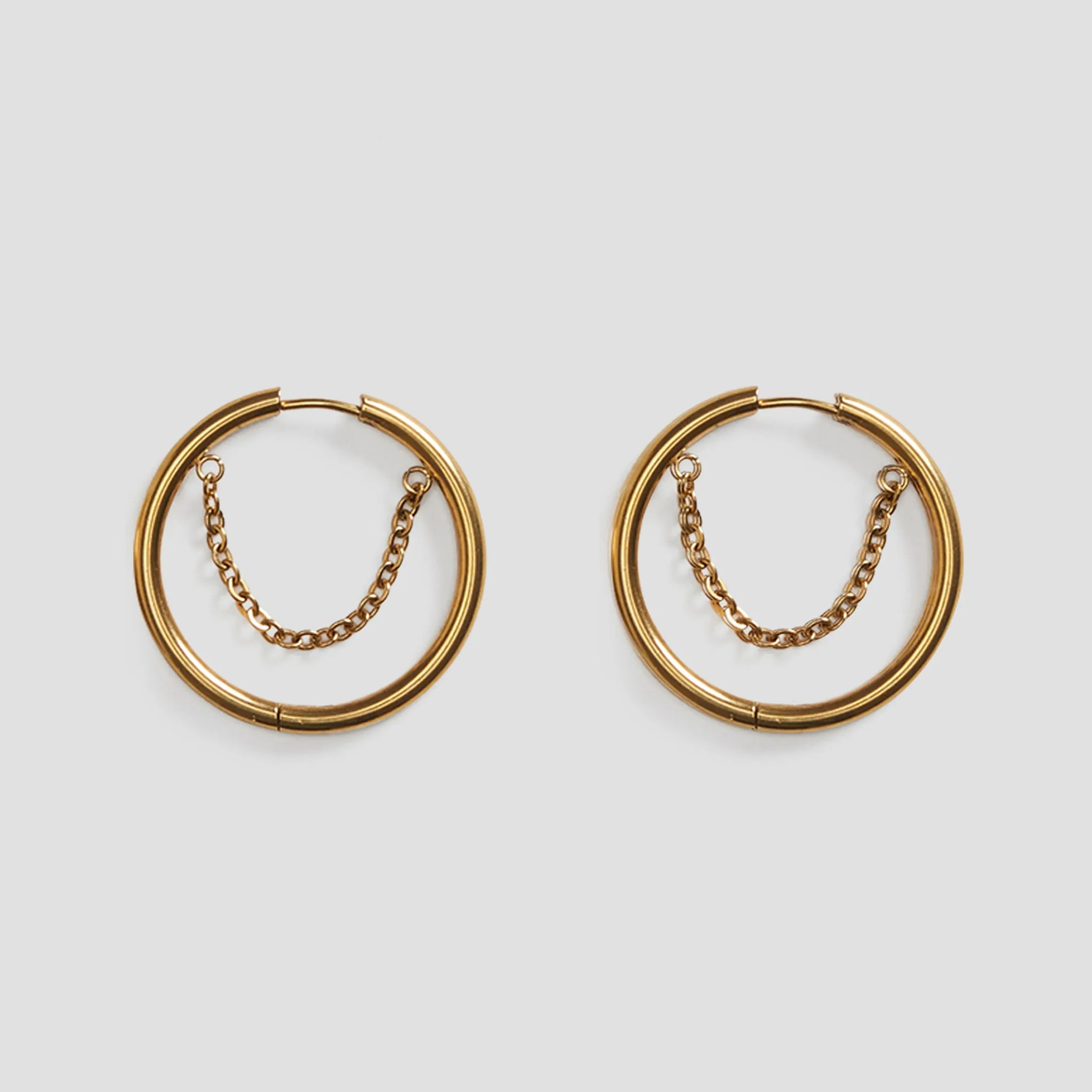 Chain 18k Gold Hoop Earrings