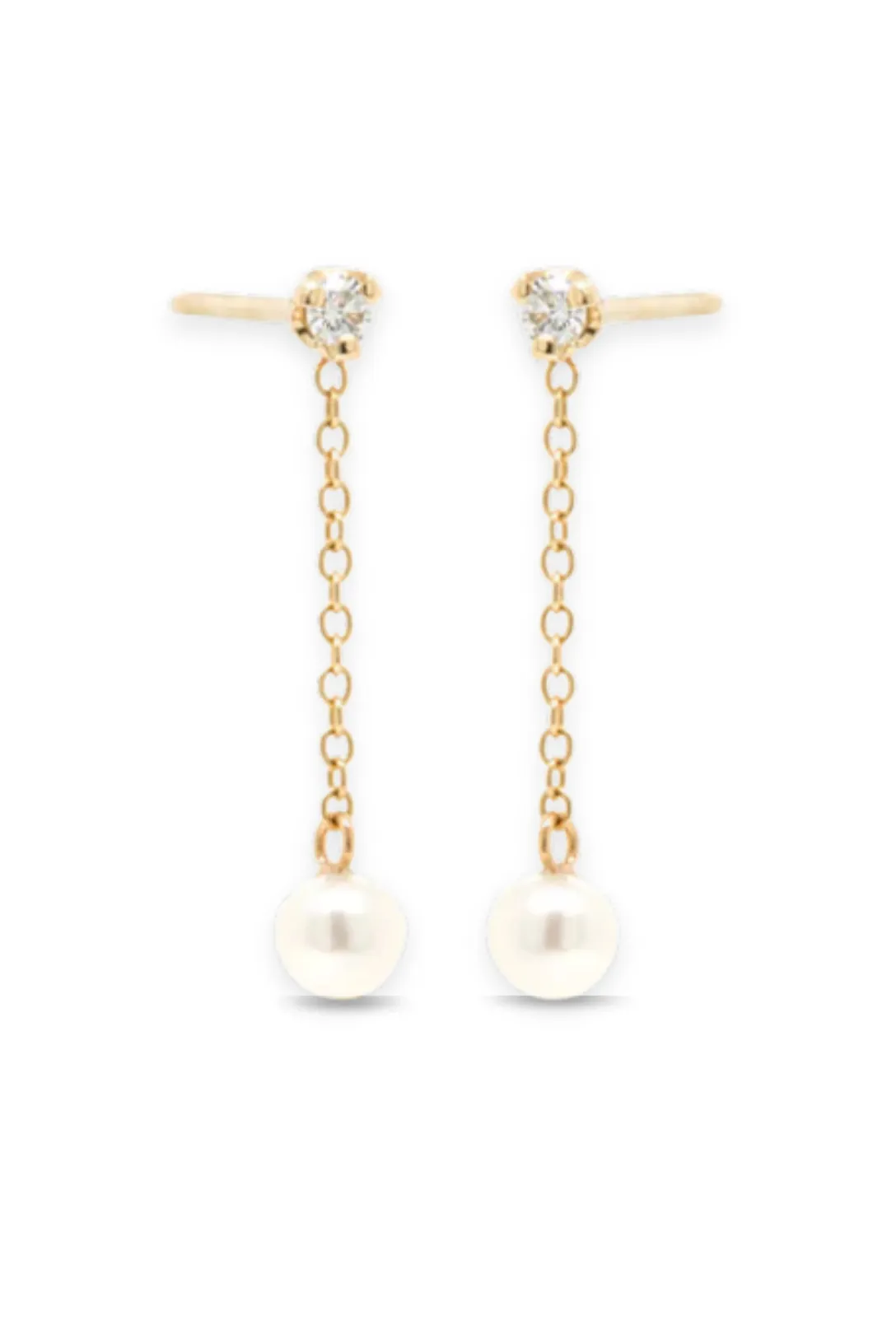 Chain Drop Earrings | Freshwater Pearl