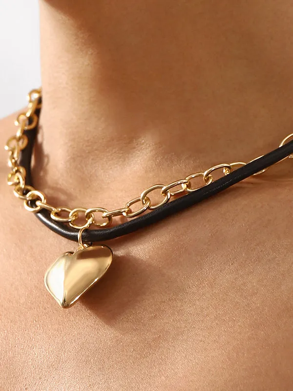 Chains Heart Shape Choker Necklace Necklaces Accessories