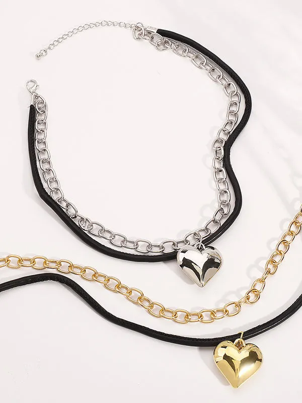 Chains Heart Shape Choker Necklace Necklaces Accessories