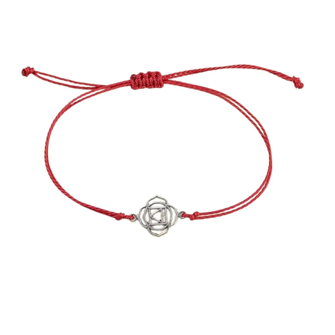 Chakra Bracelet, Zinc Symbol, Coloured Cord