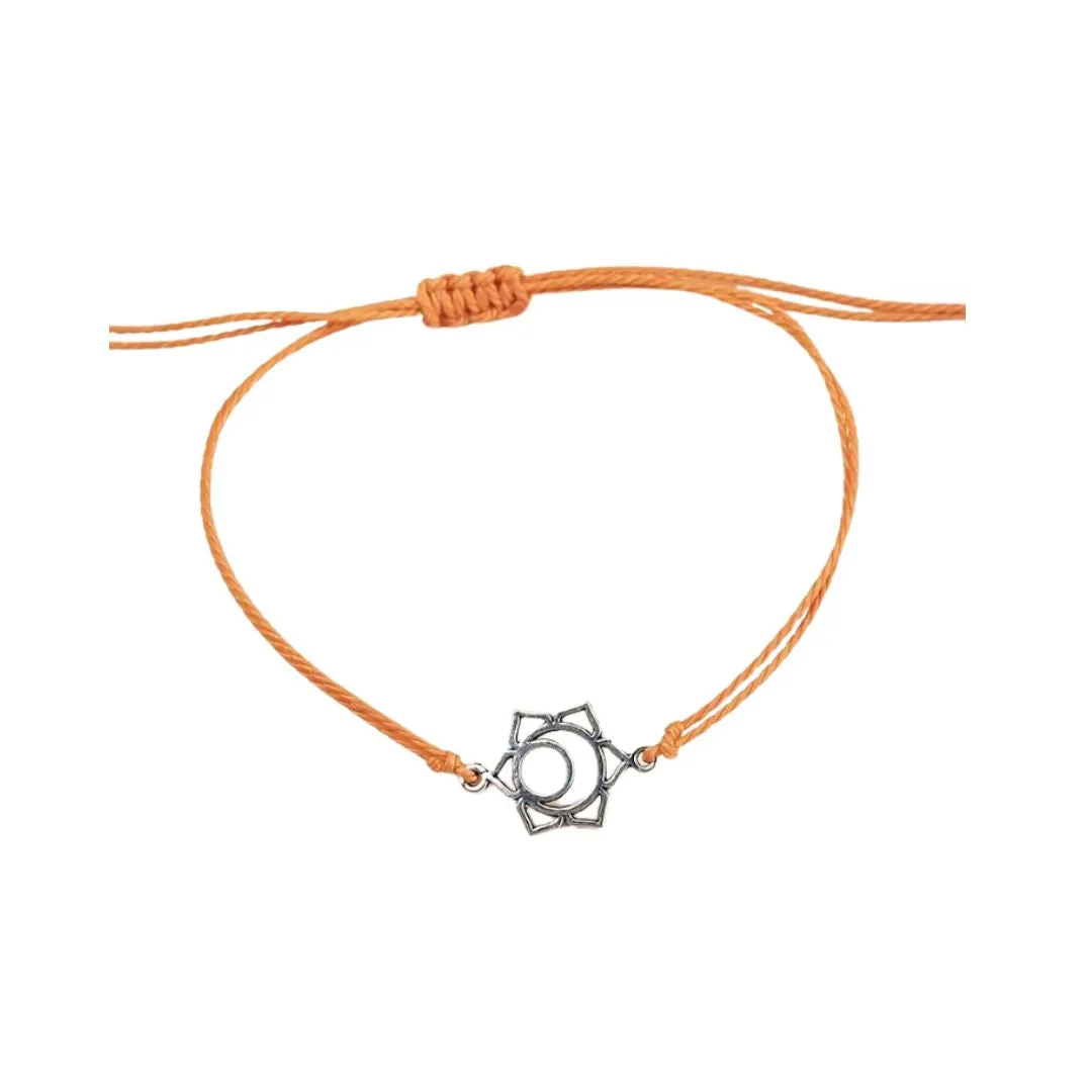 Chakra Bracelet, Zinc Symbol, Coloured Cord