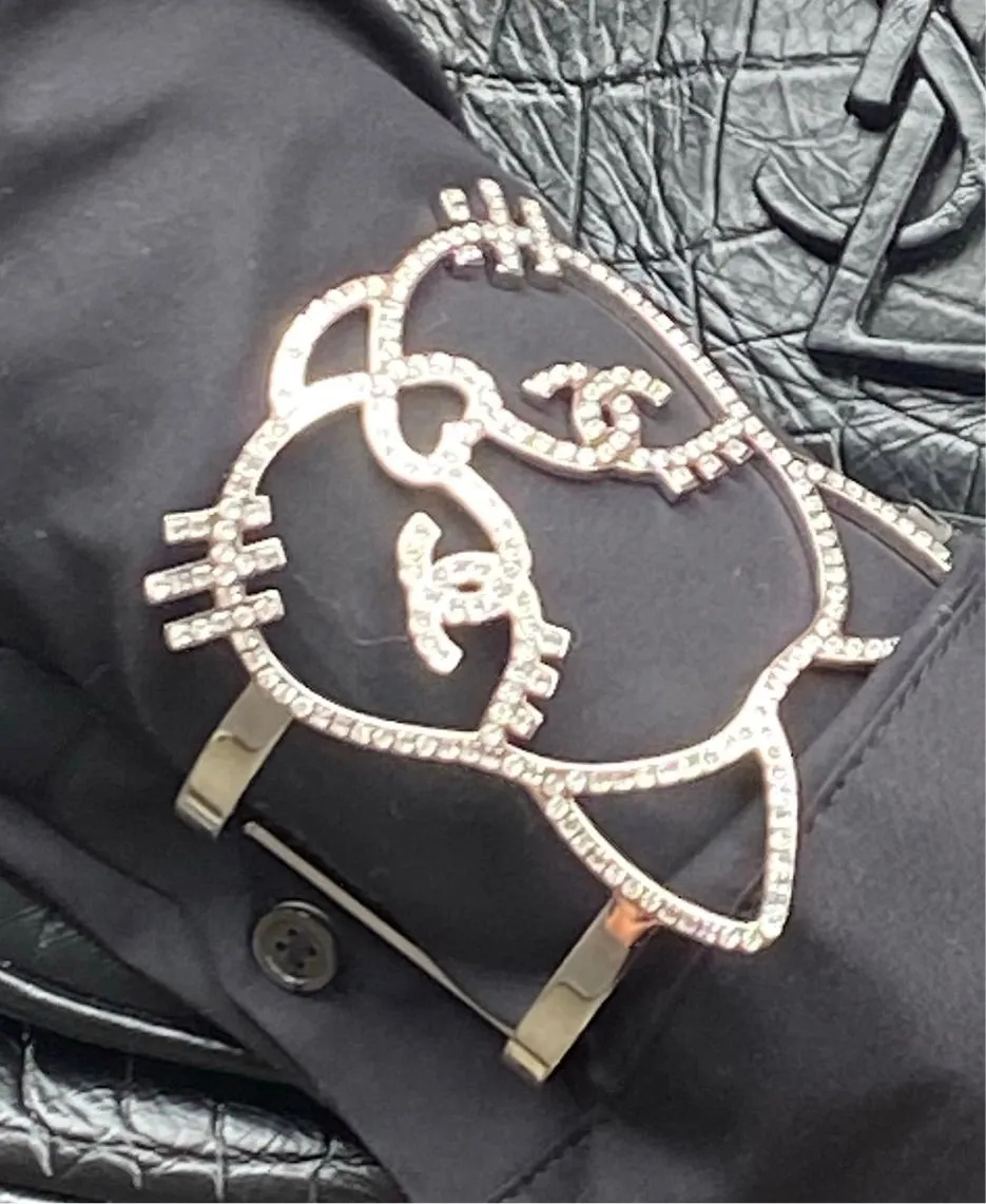 Chanel Crystal Filled Emoji Choupette Cat Cuff
