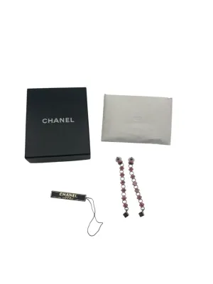 Chanel Pink Logo Dice Dangle Earrings