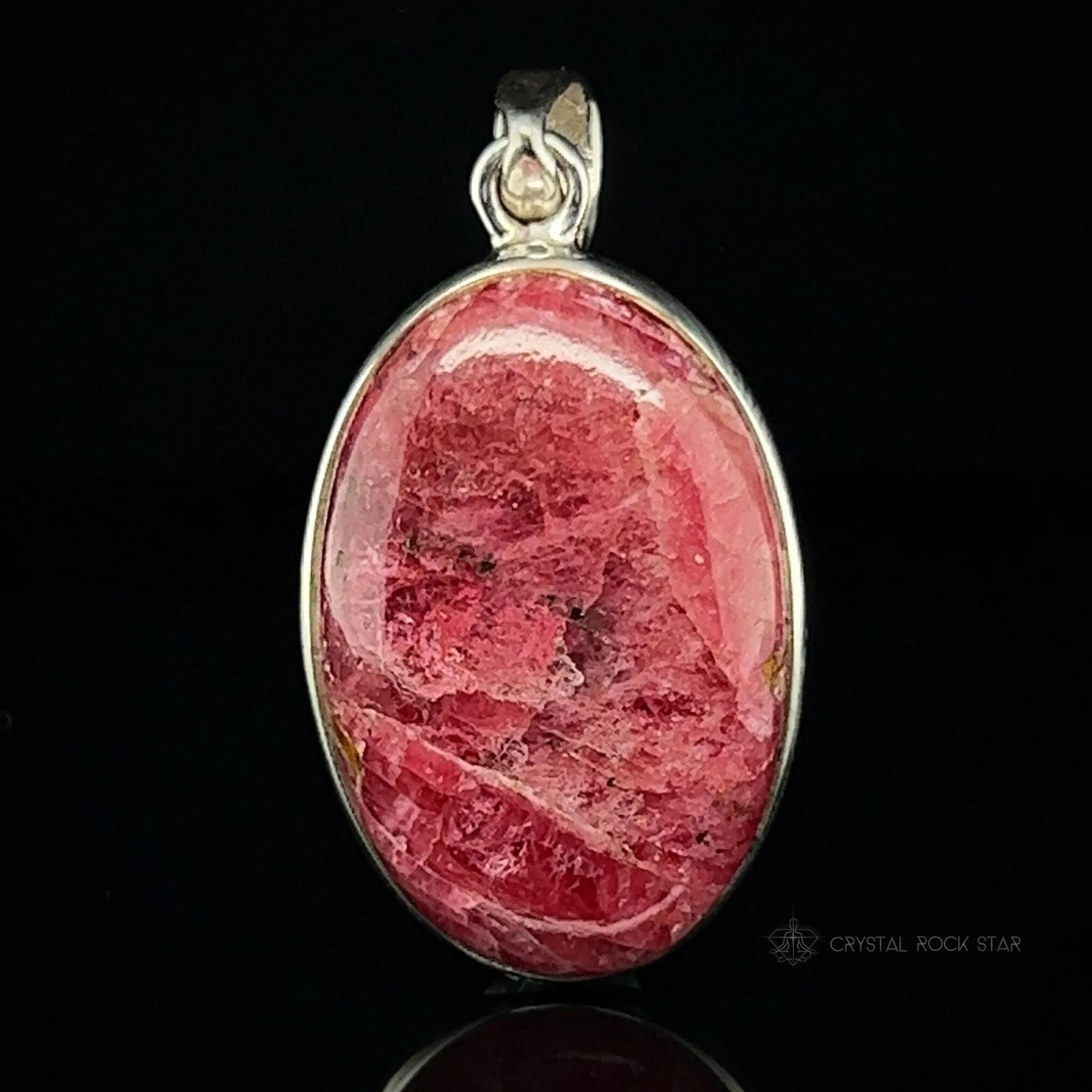 Chatoyant Gem Rhodonite Silver Pendant