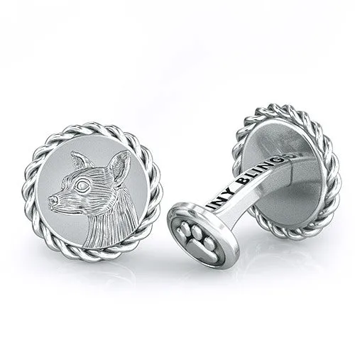 Chihuahua Embossed Dapper Cufflinks