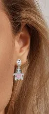 Children's, Teens' and Mothers' Earrings:  Hypoallergenic Surgical Steel Pink CZ Turtles with Screw Backs
