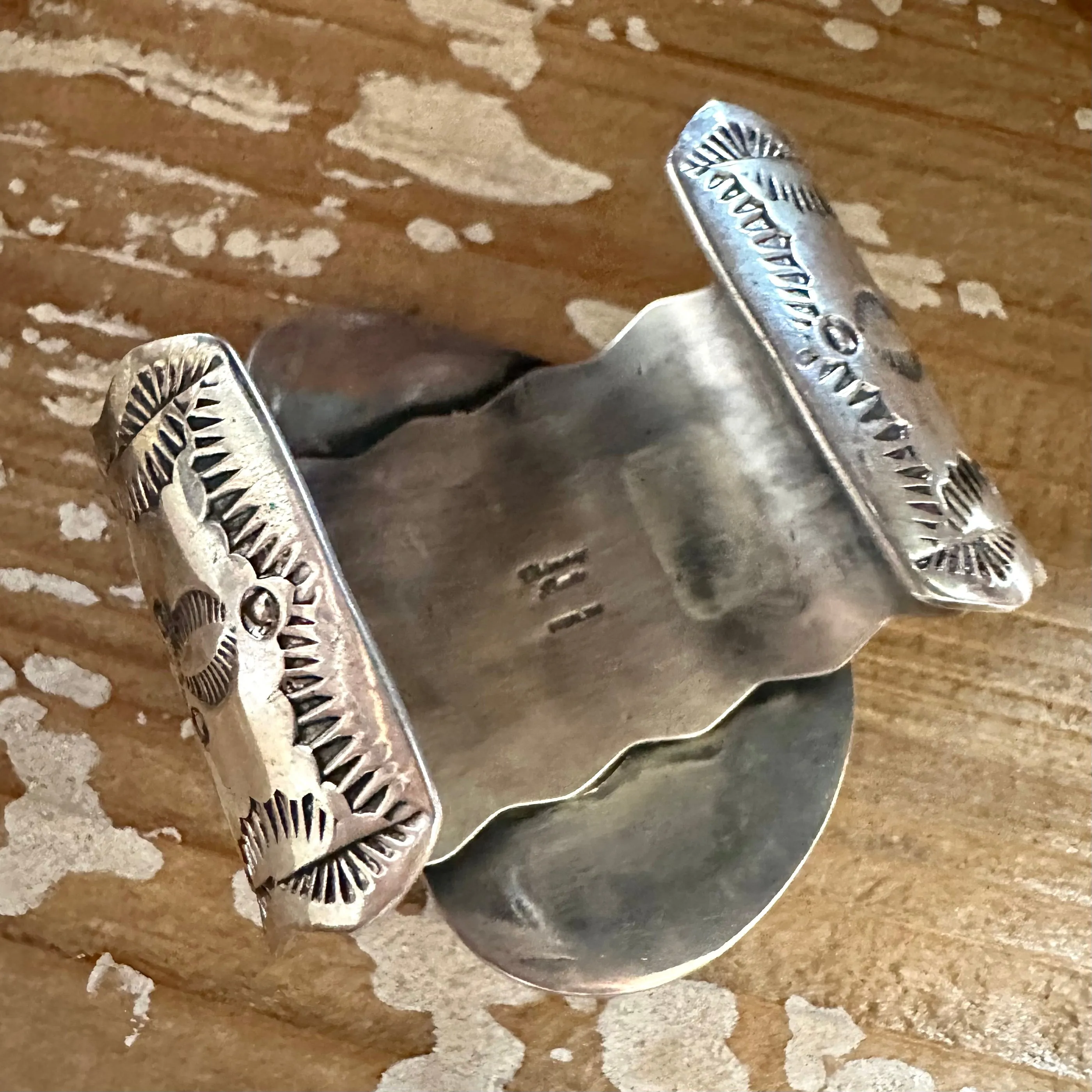 CHIMNEY BUTTE Navajo Large Turquoise & Silver Cuff