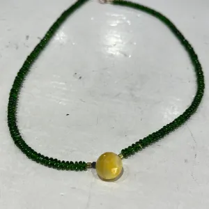 Chrome Siopside and Yelloe Sapphire Pendant