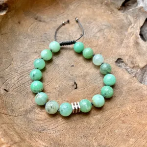 Chrysoprase Adjustable Beaded Bracelet 10mm