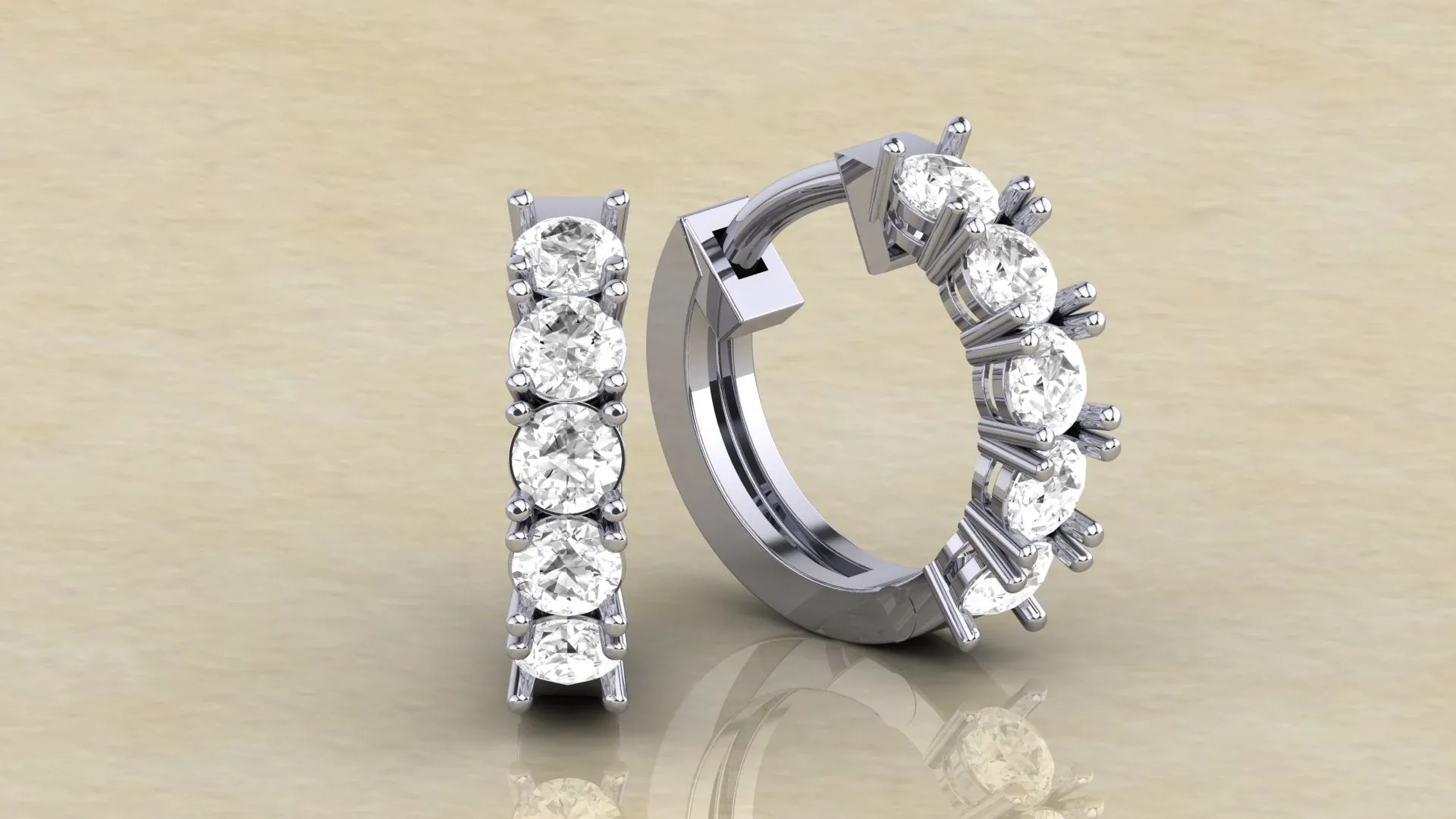 Chunky Lab Grown Diamond Huggie Earrings