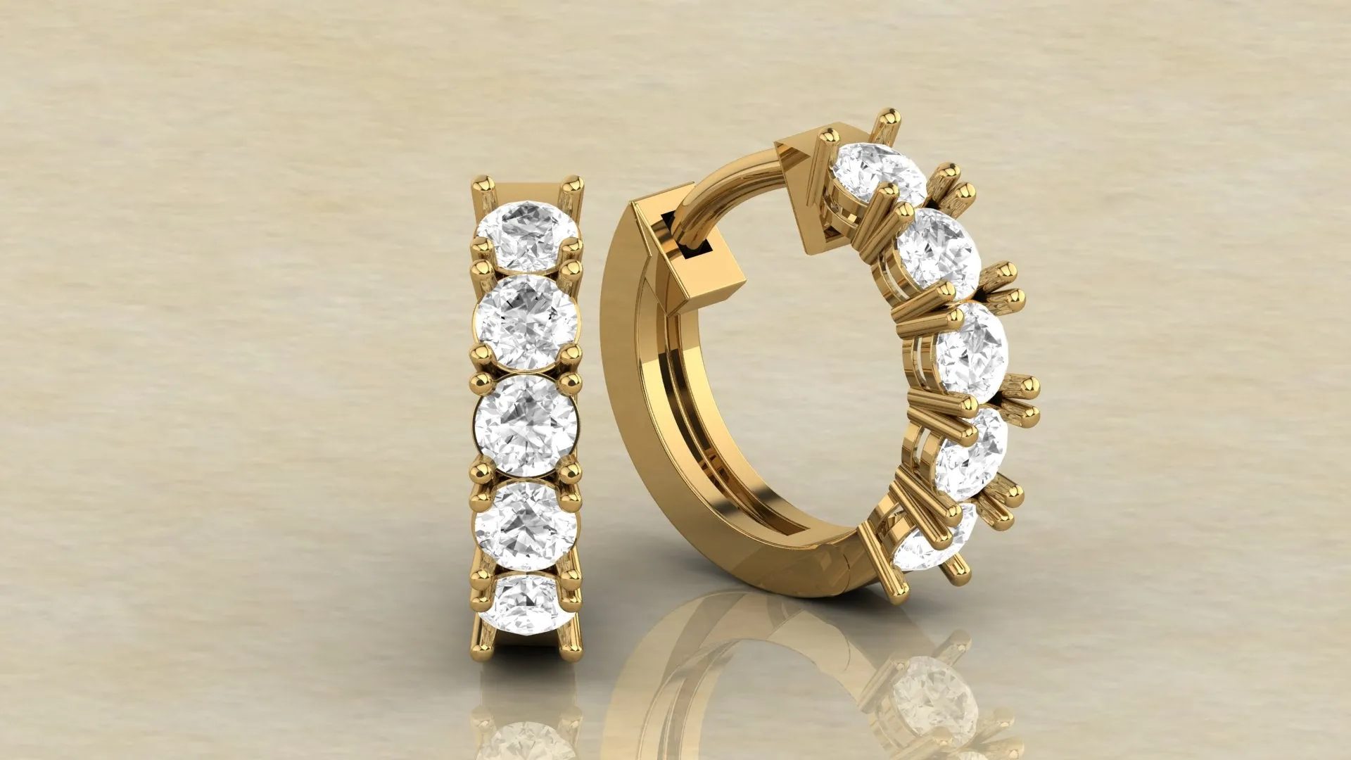 Chunky Lab Grown Diamond Huggie Earrings