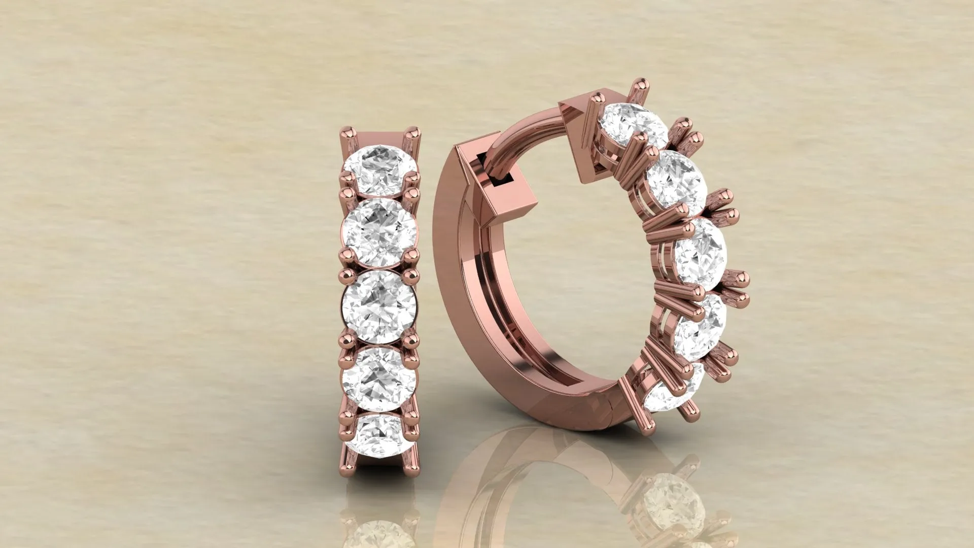 Chunky Lab Grown Diamond Huggie Earrings