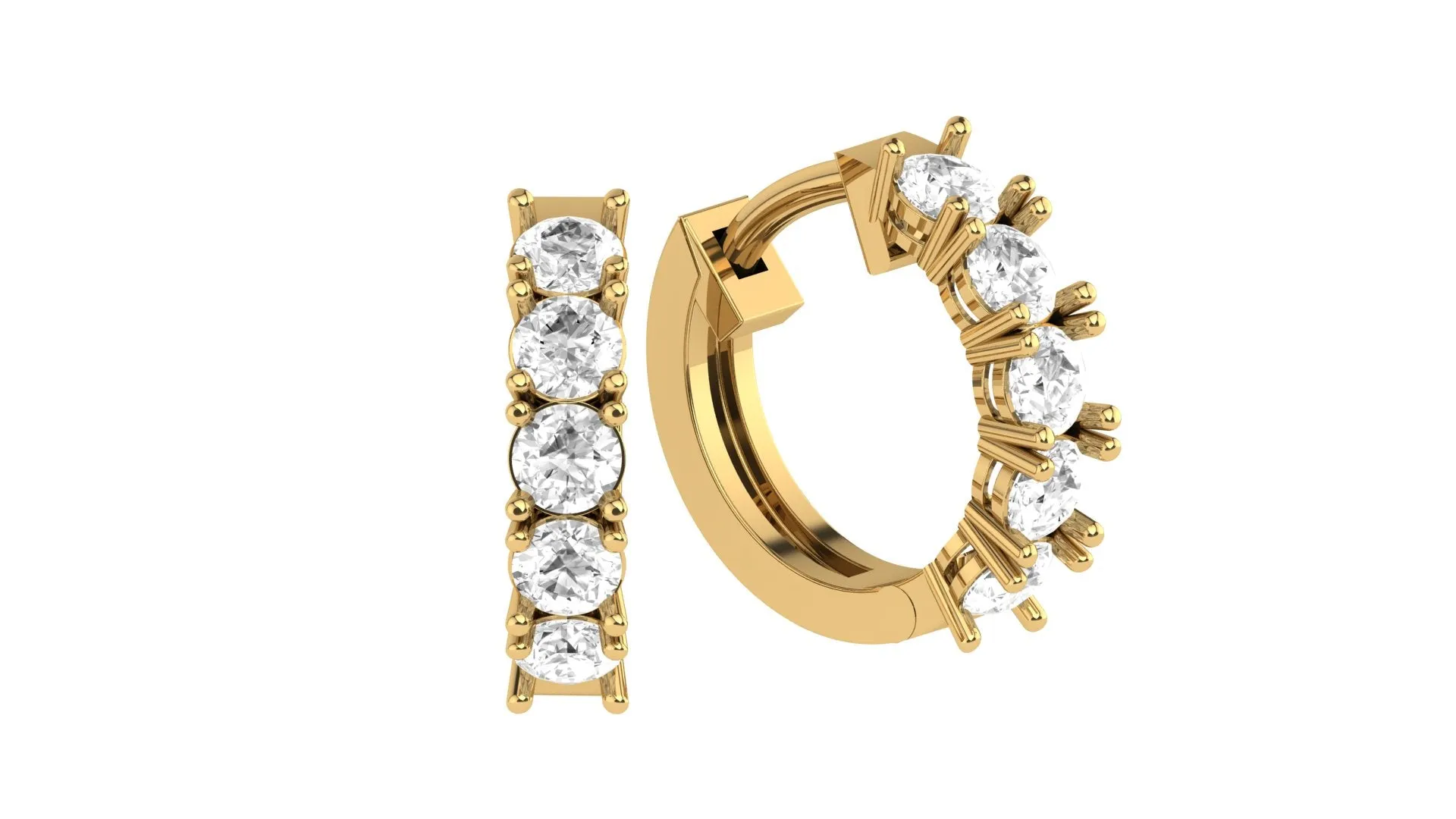 Chunky Lab Grown Diamond Huggie Earrings