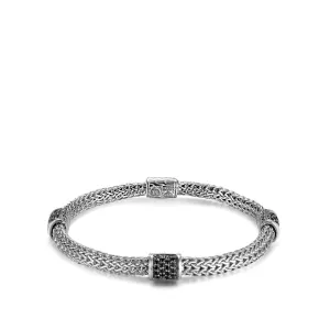 Classic Chain 5MM Bracelet in Silver with Gemstone