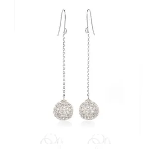 Clear Crystal Ball Drop Earrings
