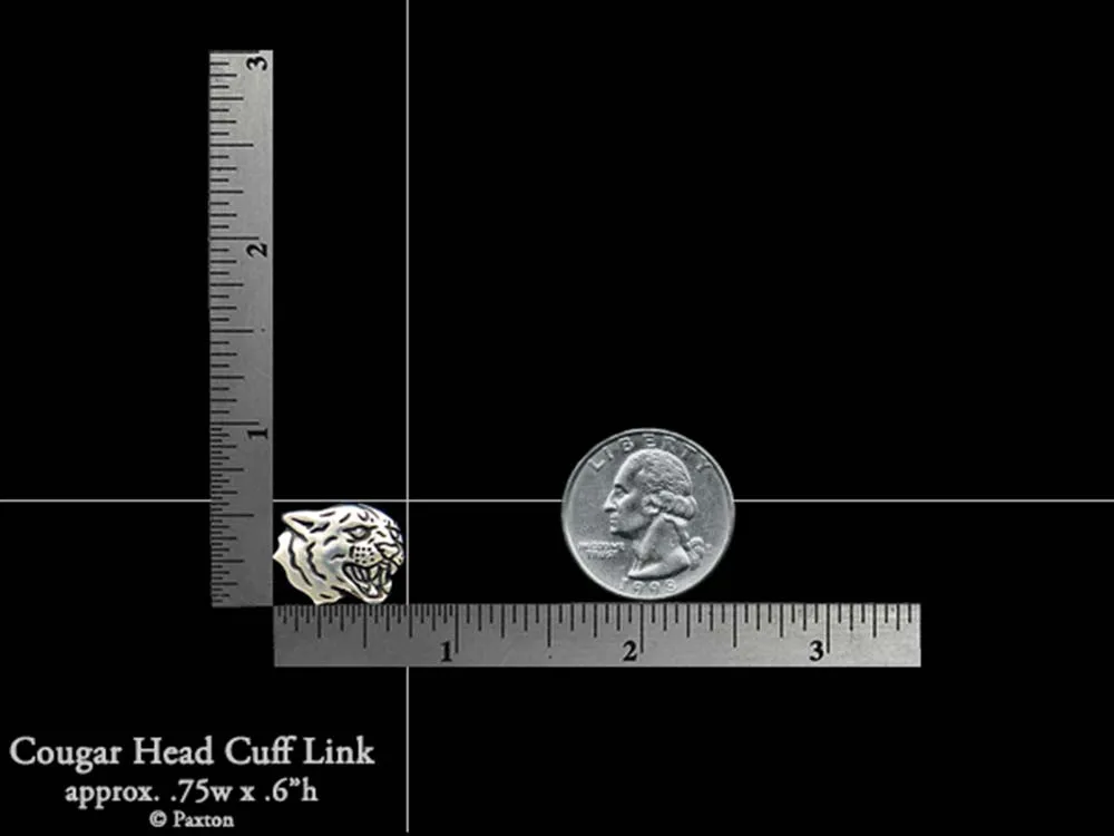 Cougar Panther Head Cuff Links Sterling Silver