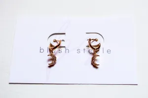 Crescent Huggie Hoops
