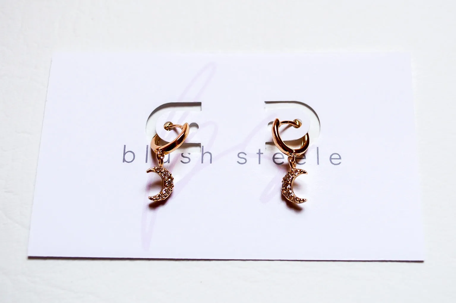 Crescent Huggie Hoops