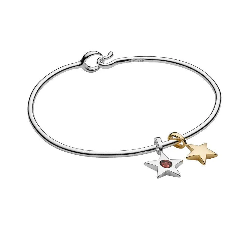 Crescent Moon Birthstone Charm Bracelet