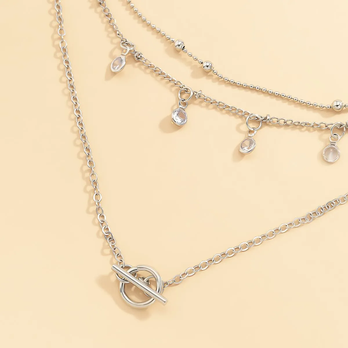 Crystal & Silver-Plated Toggle Necklace Set