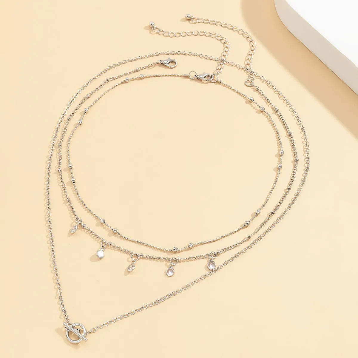 Crystal & Silver-Plated Toggle Necklace Set