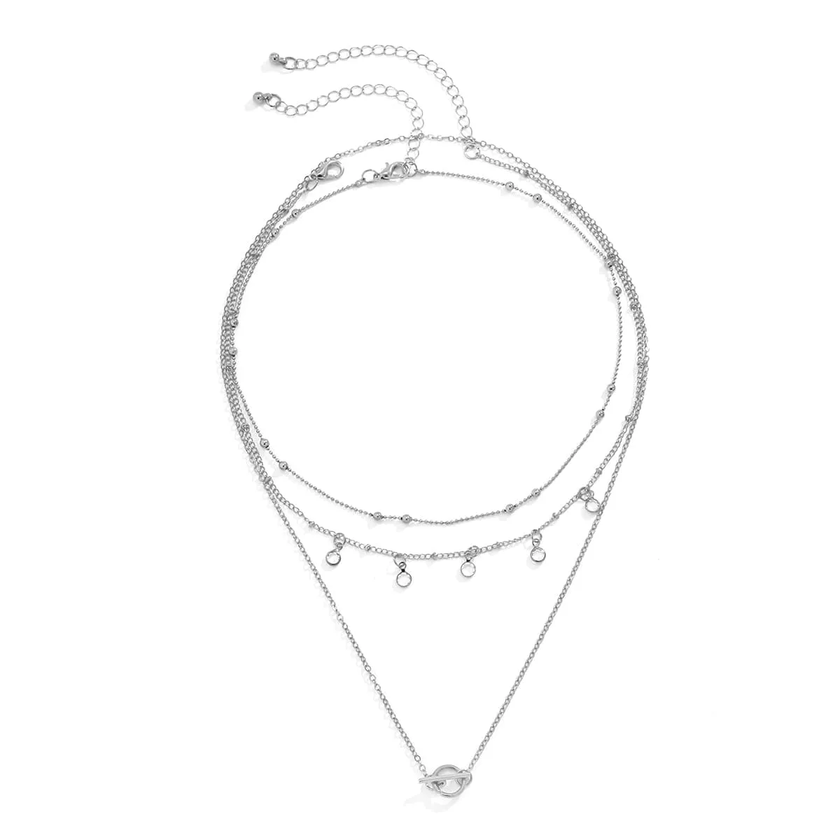 Crystal & Silver-Plated Toggle Necklace Set