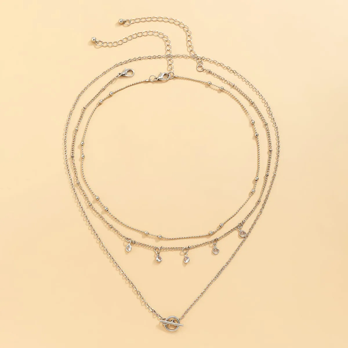 Crystal & Silver-Plated Toggle Necklace Set
