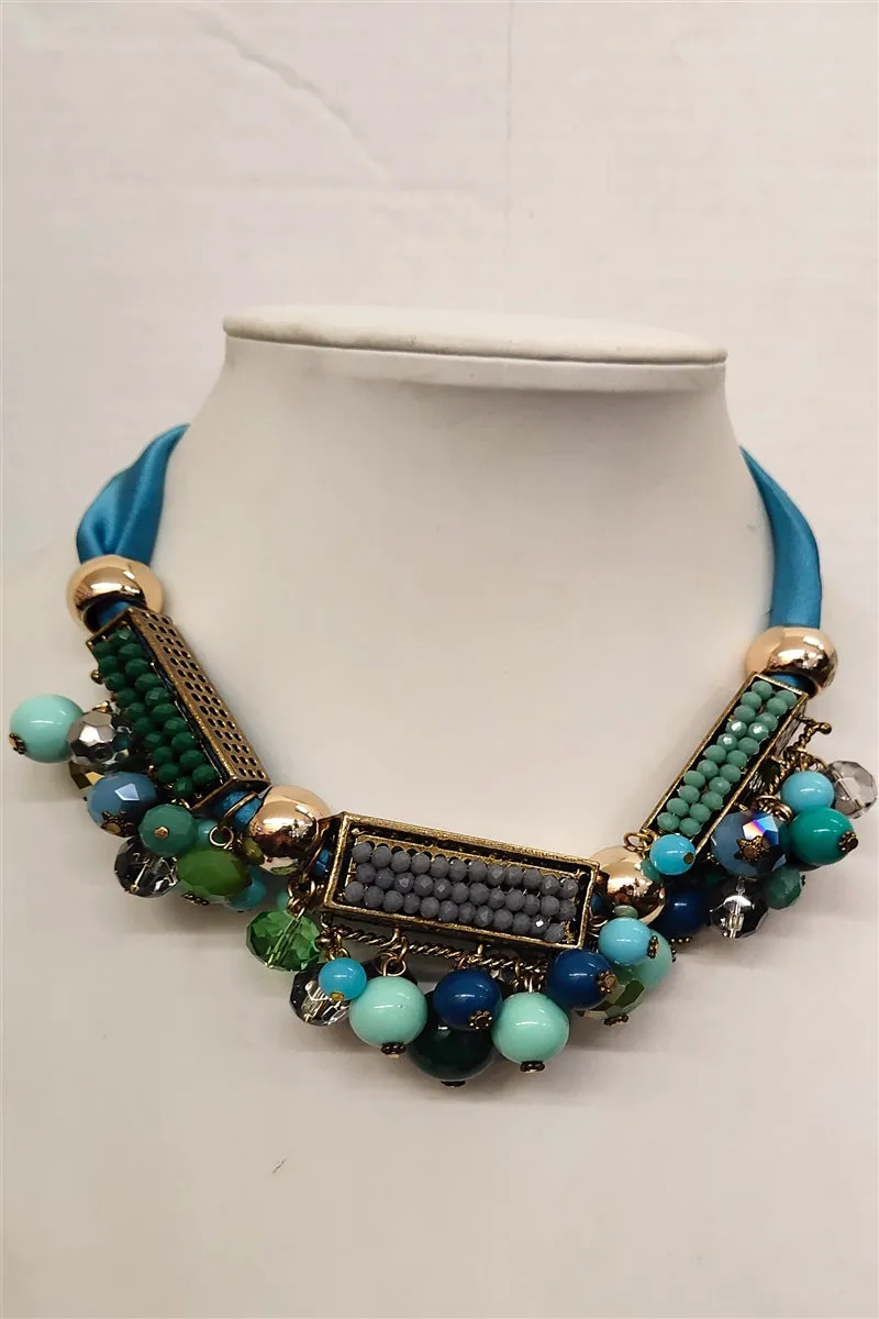 Crystal Bead  Metal  Necklaces N1841