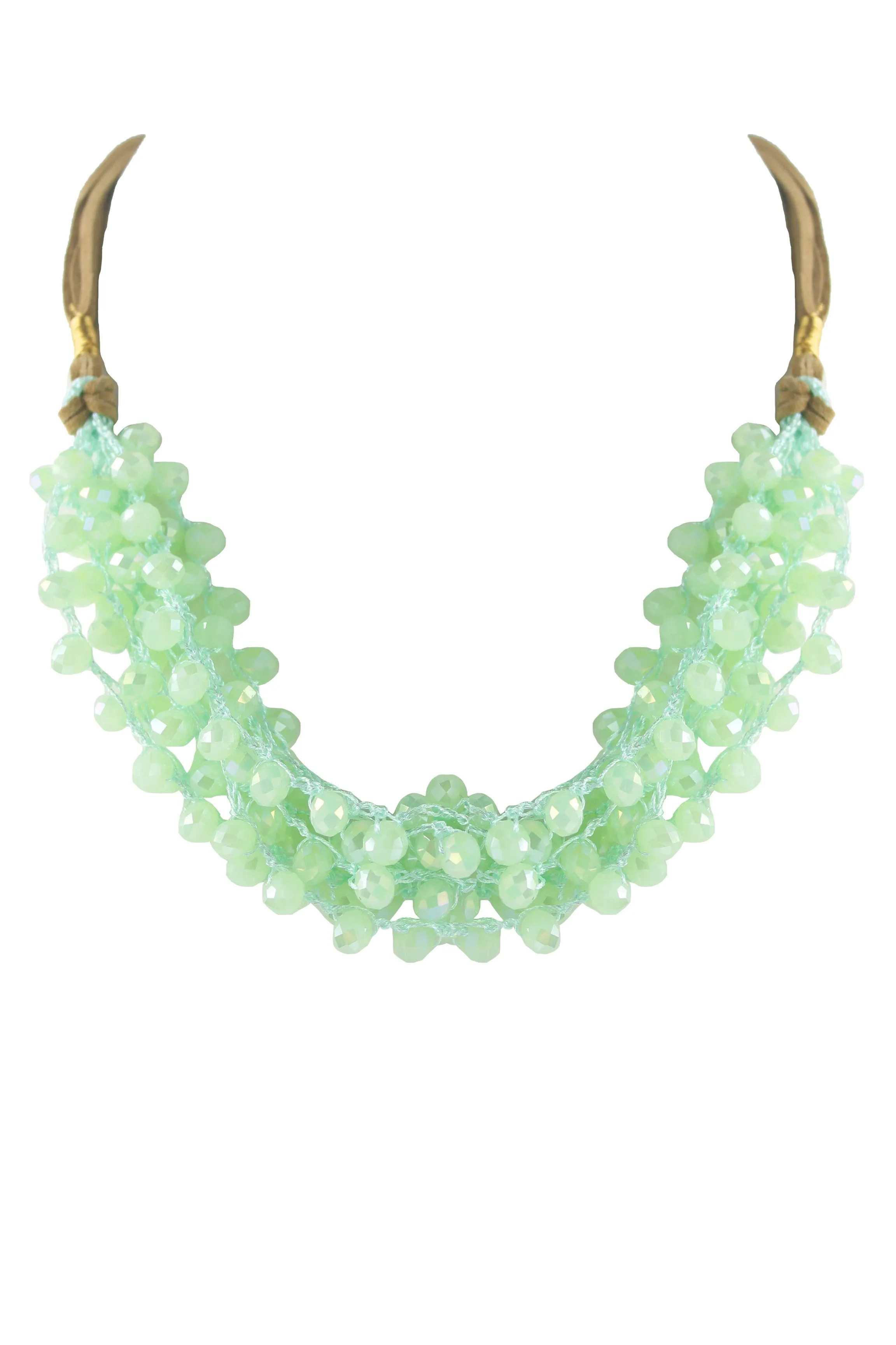 Crystal Beaded Leatherette Necklaces N2428
