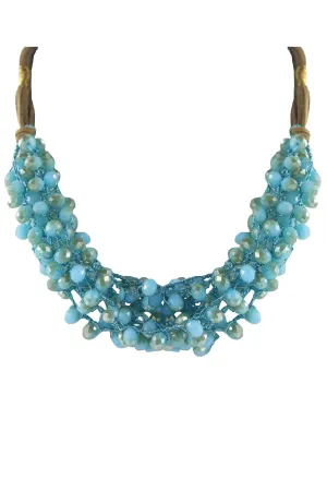 Crystal Beaded Leatherette Necklaces N2428