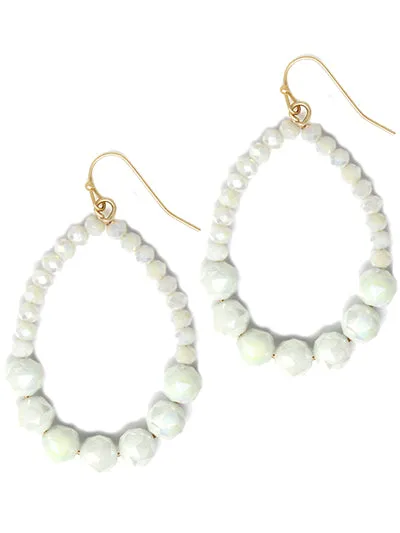 Crystal Beaded Teardrop Earrings