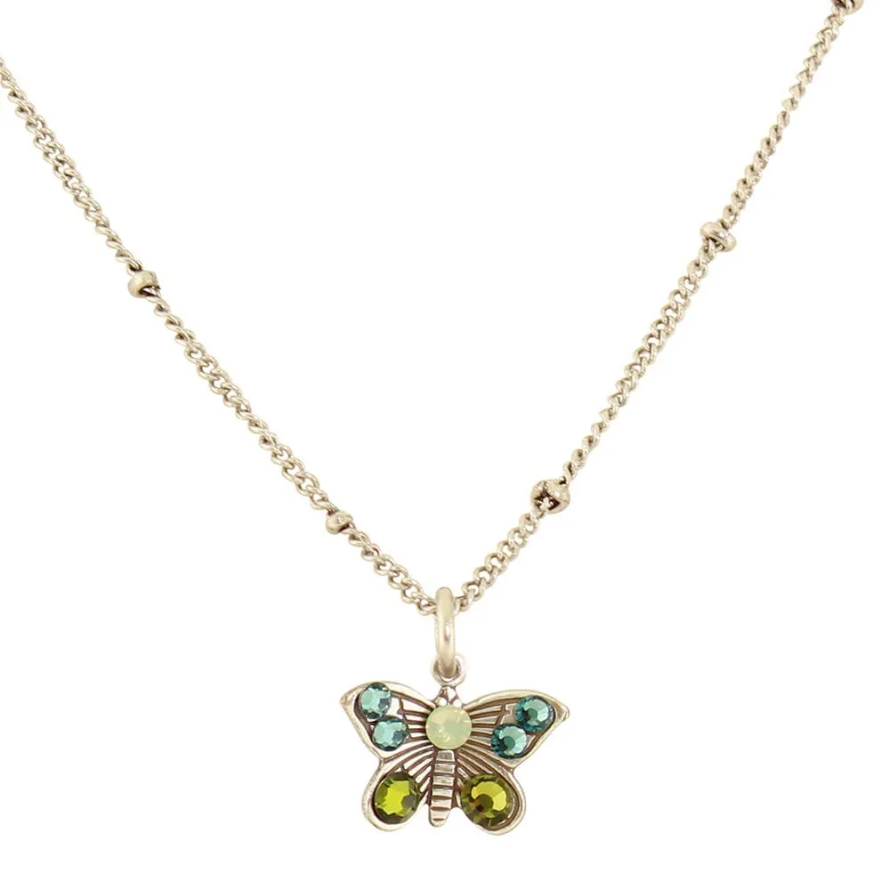 Crystal Butterfly Necklace: B