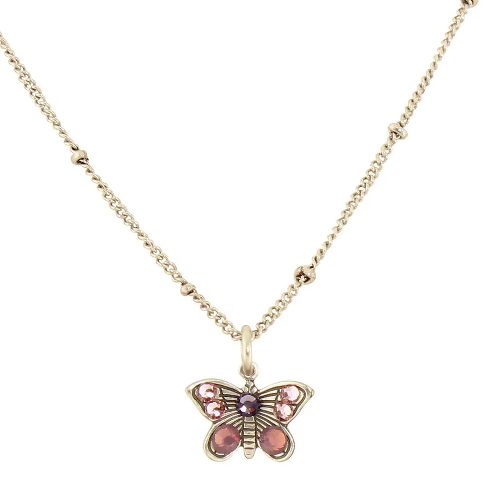 Crystal Butterfly Necklace: B