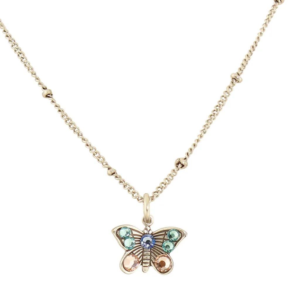 Crystal Butterfly Necklace: B