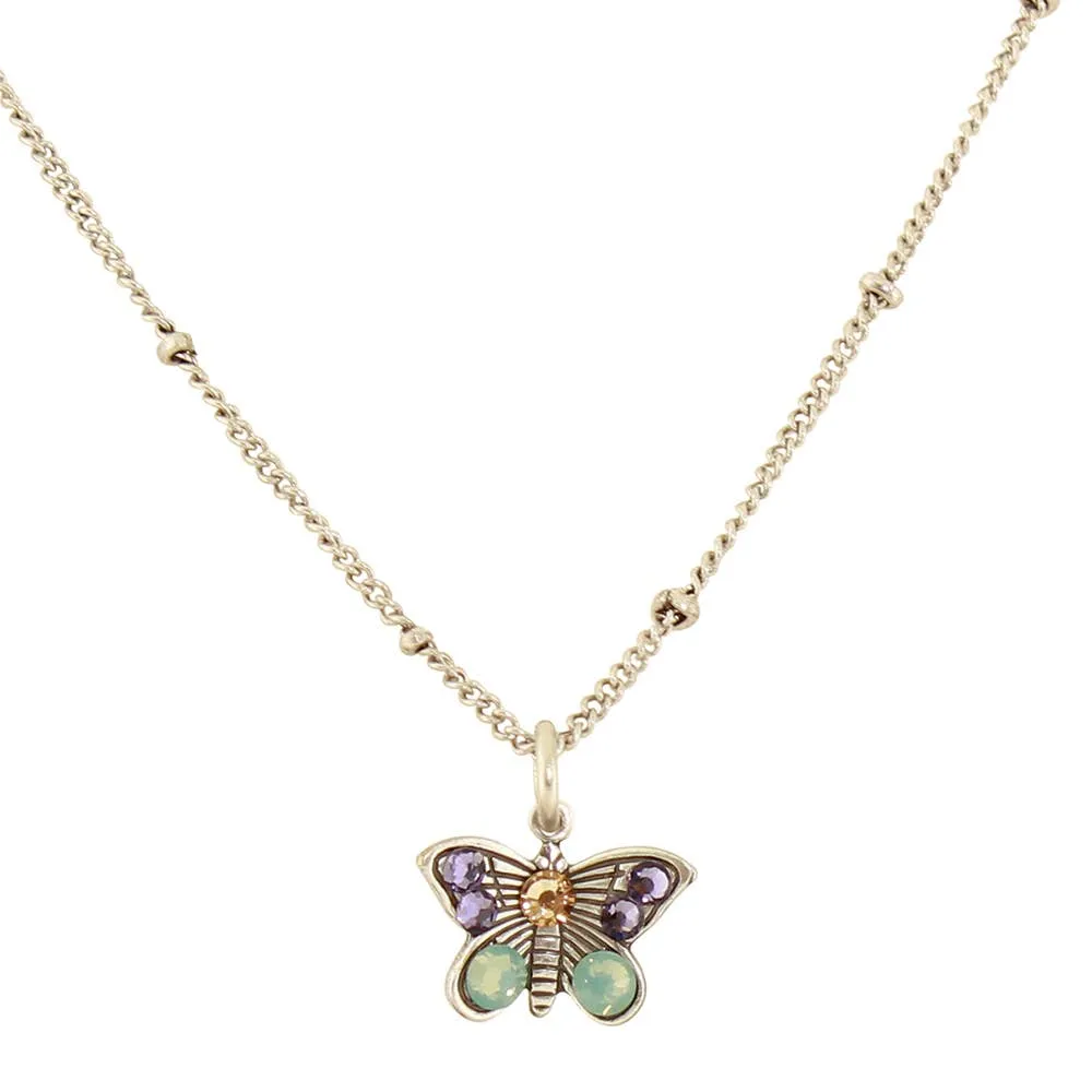Crystal Butterfly Necklace: B