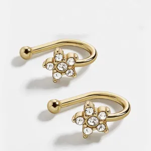 Crystal Flower Ear clips