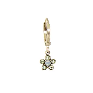 Crystal Flower Huggie Earring: B