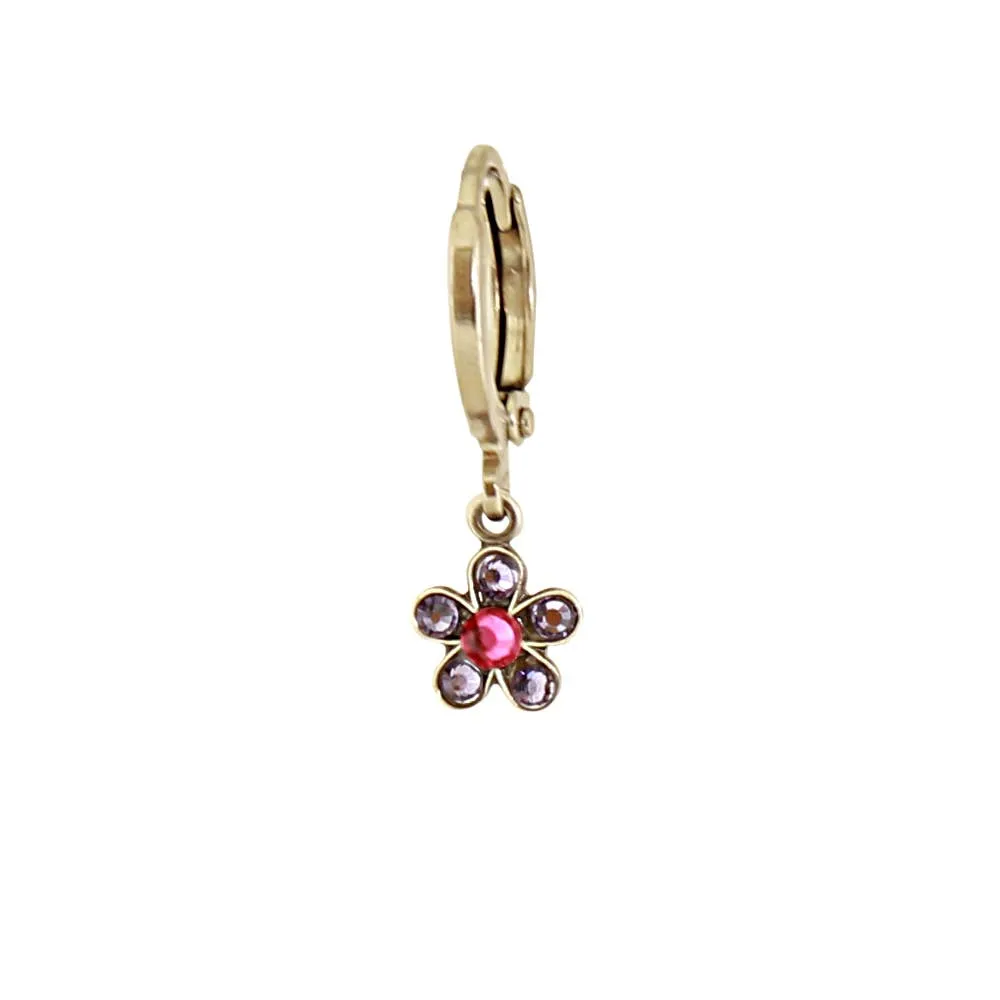 Crystal Flower Huggie Earring: B