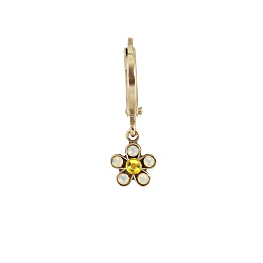 Crystal Flower Huggie Earring: B