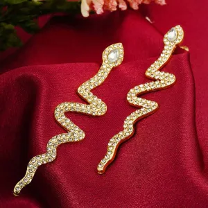 Crystal Gold Snake Earrings