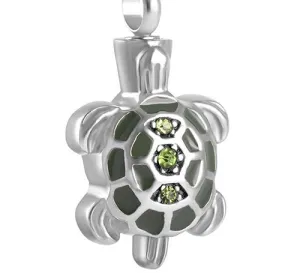 Crystal Turtle Cremation Necklace