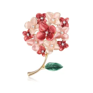 Cubic Zirconia & Enamel 18K Gold-Plated Flower Bouquet Brooch