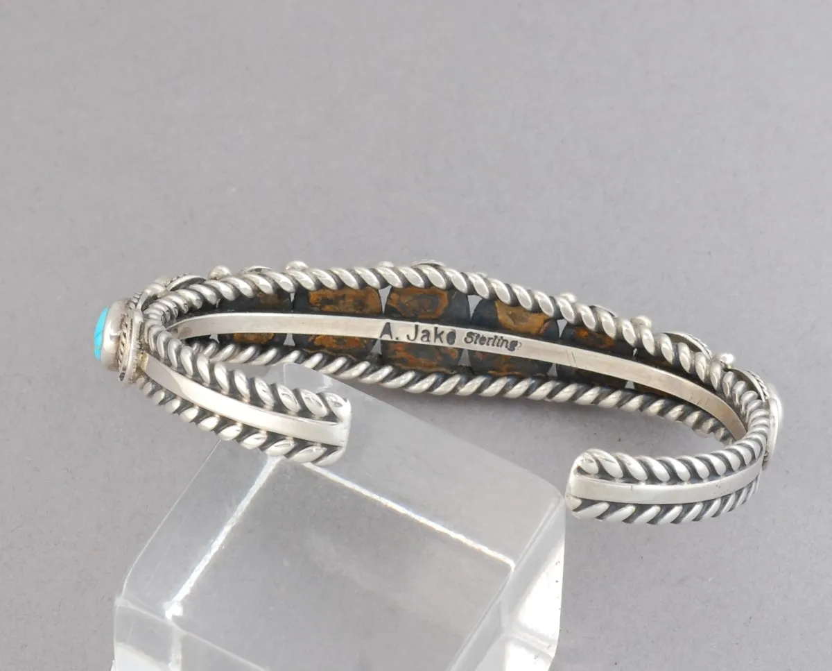 Cuff Bracelet with Hi Grade #8 Turquoise by Albert Jake