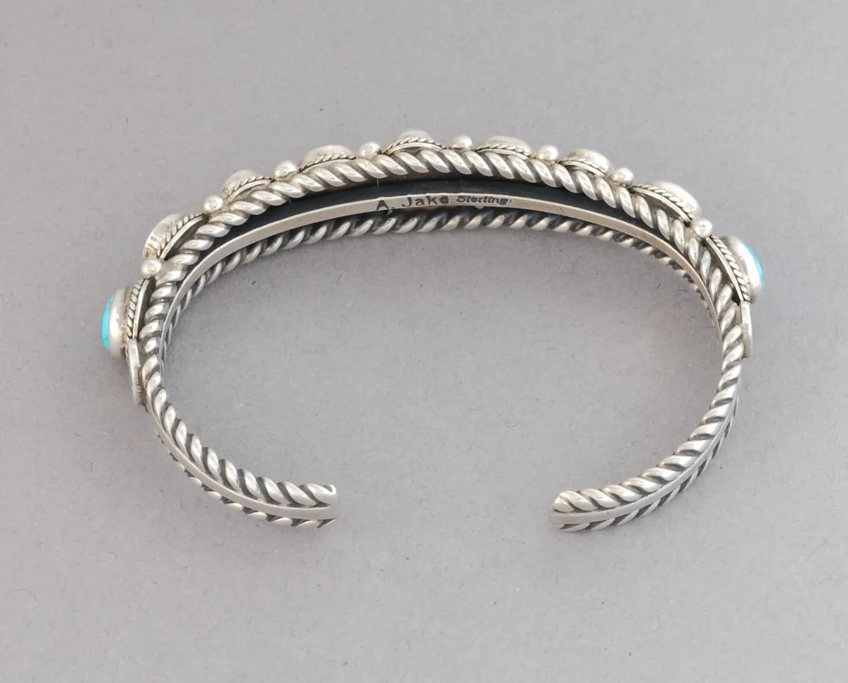 Cuff Bracelet with Hi Grade #8 Turquoise by Albert Jake