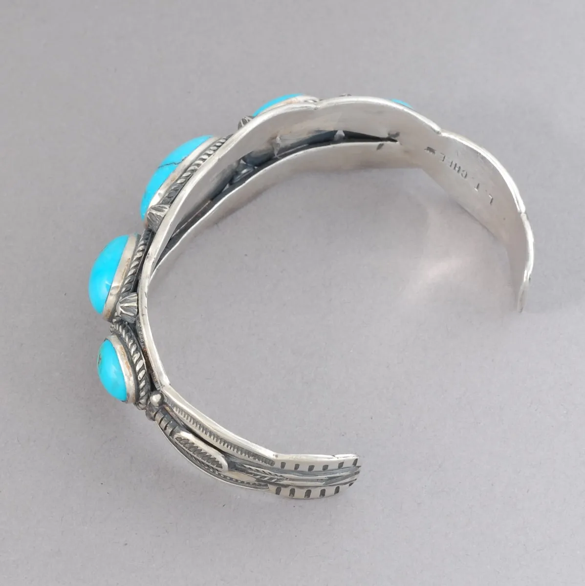 Cuff Bracelet with Old Persian Turquoise by Leonard Chee