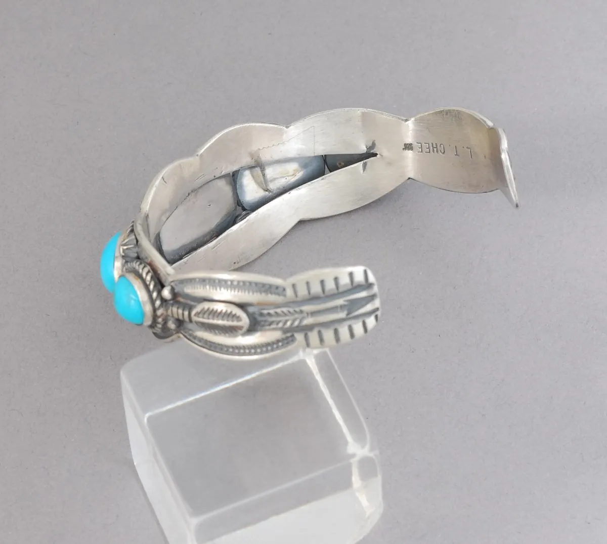 Cuff Bracelet with Old Persian Turquoise by Leonard Chee